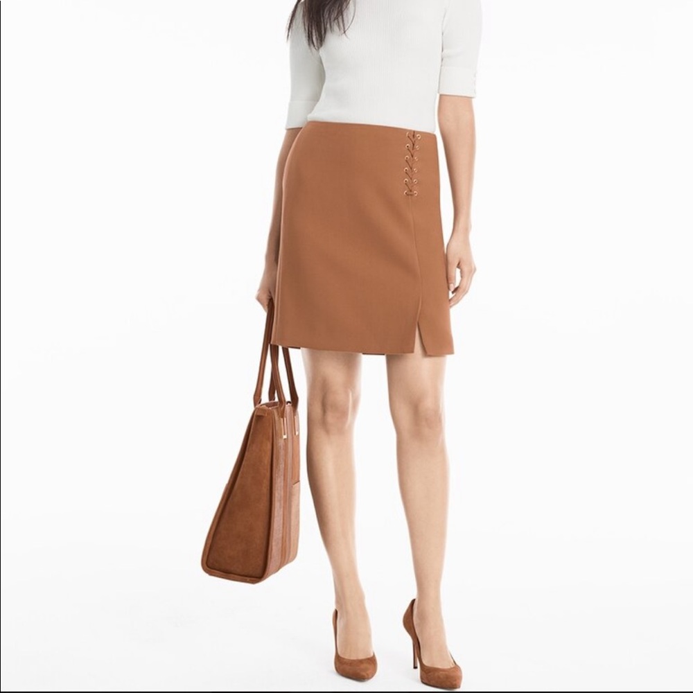 WHBM Lace Up Detail skirt